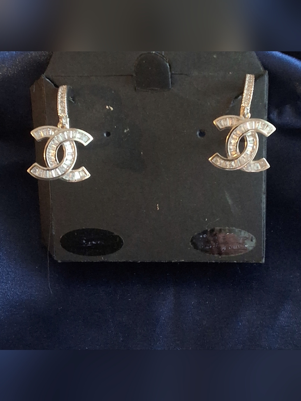 Stunning Sparkly Silver Drop Earrings with CZ accents